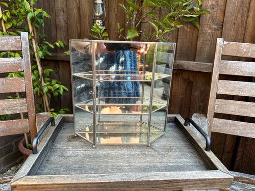 Vintage mirrored glass - glass, curio