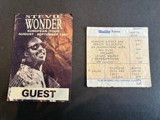 Stevie Wonder Ticket And Backstage Pass 1987