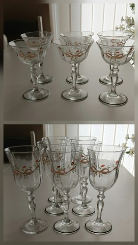 Vintage floral bow glassware - floral, &