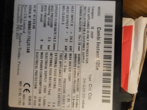Baxi combi instant 105e - combi,