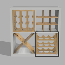 Angled Wave Wine Rack Insert for IKEA Kallax: Modern Wooden Storage