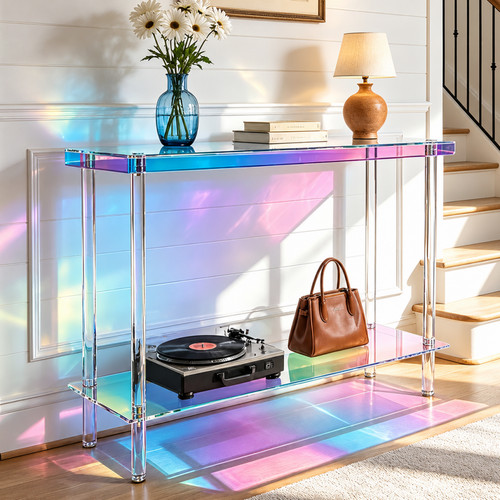 Narrow acrylic console table - narrow,