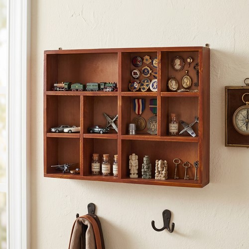 Rustic wooden wall shelf - wooden, 10