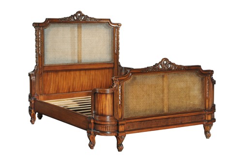 French rattan bed - rattan,