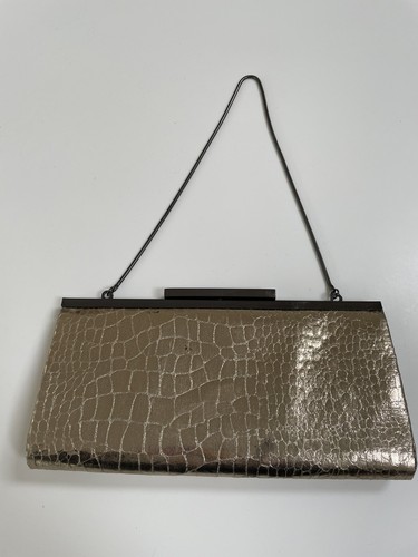 Clutch bag gold mock croc - gold,