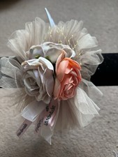 Beige Taupe And Peace Rose Flower Fascinator Headband New