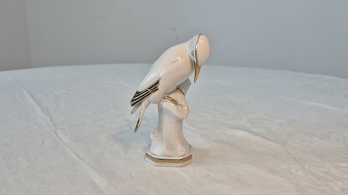 Porcelain bird figurine - porcelain,