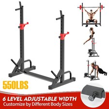 Adjustable Barbell Rack Squat Stand Weight Lift Bench Press Home Gym Workout