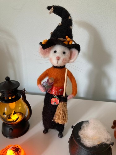 Handmade needle felted witchy - needle,