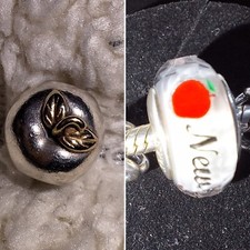 Pandora Collectors Rare & Exclusive USA-New York Murano Charm & Big Apple 14kt 