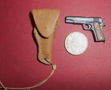 1/6th scale Dragon US Colt45 pistol + tan holster for  12" toy action figures