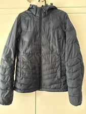 Ladies JACK WOLFSKIN Navy Blue Down-filled Puffer with detachable hood UK 10/12