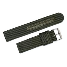 22mm Green Military Style Nylon Watch Strap - Heavy Duty Army Diver Band with