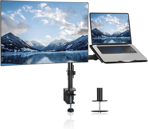 Suptek monitor arm with laptop - monitor,