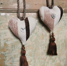 2 x Brown Heart Curtain Tie