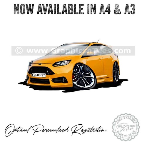 Focus st3 caricature car art - st3,