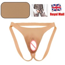 Fake Vagina Transgender Thong Knickers Silicone GAFF Panty UK Stock