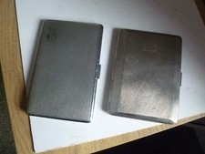2 x Vintage Silver Tone / Metal Cigarette Cases - Both Engraved