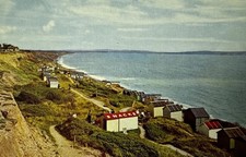 Highcliffe on Sea, Beach Huts, Snack Bar & Bay, Vintage Image Picture Postcard