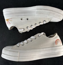 Converse All Star Platform Low Summer Spirit Sun And Rainbow Size 6