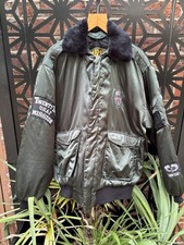 Vintage Aviation Bomber Jacket Aero Club Twenty Two Mission USAF