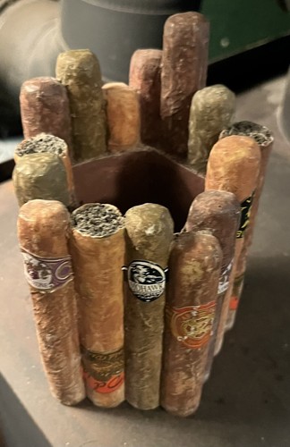 Cigar shaped box ash tray - shaped,