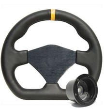 250mm Black Leather Steering Wheel + Boss fits Vauxhall Vectra A 2.0i GT 88-95