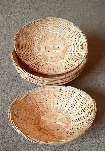 Wicker straw food bowls - 5x,
