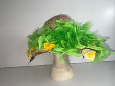 Women Flowers Summer Sun Wide Brim Lightweight Wedding, Church Hats OLS-HT002