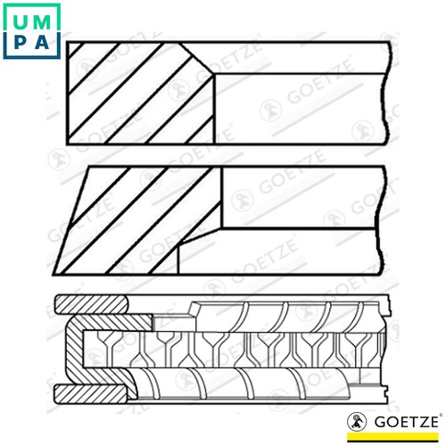 Piston ring kit - 4x,