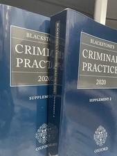 Oxford University Blackstones Criminal Practice 2020 Supplement 1 And 2