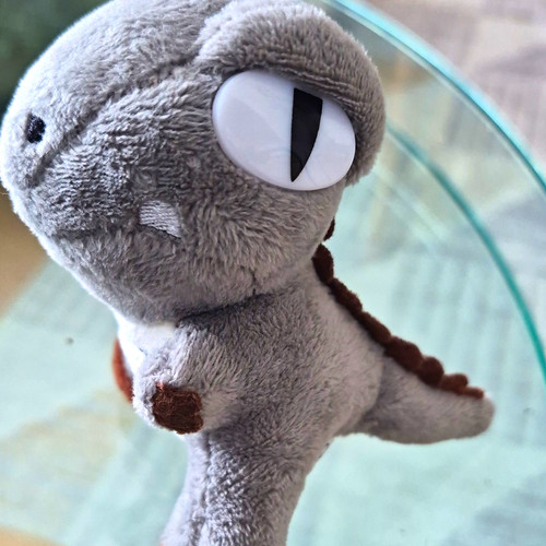 Mini grey plush dinosaur - plush,