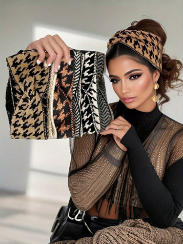 Warm winter knot houndstooth - warm,
