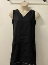 NEXT Ladies Twin Pocket Linen Blend V Neck Shift Dress 3 Colours Sizes 6-22