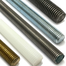 1m, THREADED RODS BAR STAINLESS STEEL HIGH TENSILE BRASS NYLON ZINC SELF COLOUR
