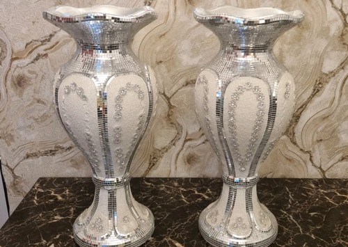 Mirrored floor vase silver - floor,