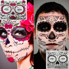 Halloween Costume Temporary Tattoos Stickers Day of the Dead Face tatoos