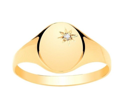 Ladies diamond signet ring - diamond,