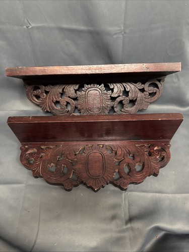 Pair vintage carved - vintage, wood