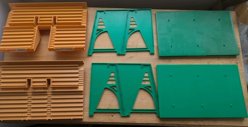 Tan and green subbuteo stadium - tan,