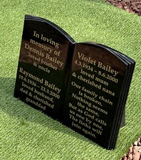 grave plaque headstone memorial stone book design own wording personalised