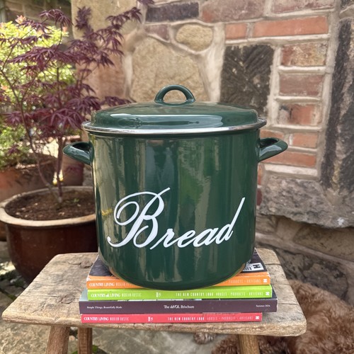 Large green enameled metal - green,