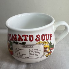 Tomato Soup Recipe Ceramic Mug, Cup, Bowl Vintage Retro White