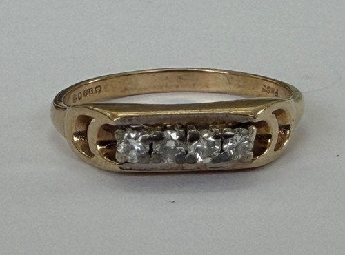 Old vintage 9ct gold diamond - 9ct,