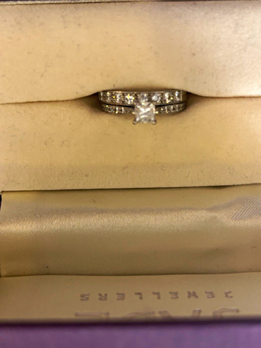 Platinum engagement ring - ring, size