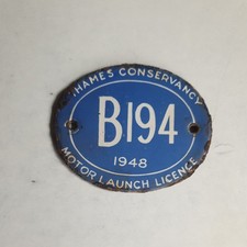 THAMES CONSERVANCY BOAT YARD ENAMEL SIGN IN BLUE  RARE.....