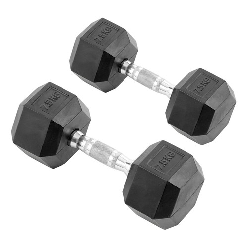Hex dumbbells rubber - dumbbells, weights