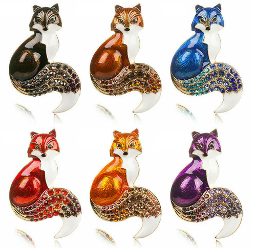 Fox brooch lapel pin - brooch,
