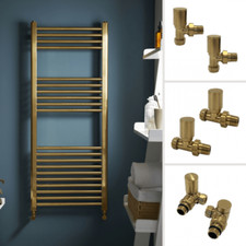 Straight Brushed Brass Heated