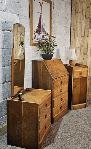 Set mid century light - a, oak